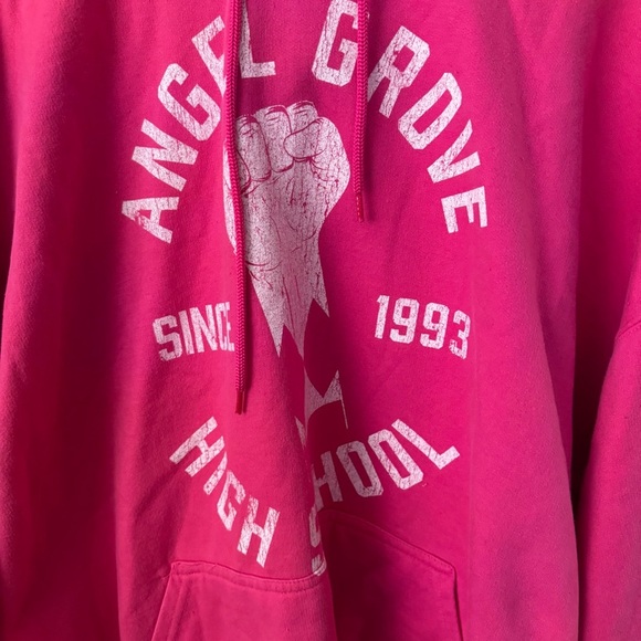 Power Rangers Angel Grove High School pink hooded sweatshirt Size 3X - Picture 2 of 6
